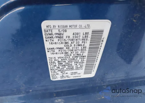 2009 Nissan Rogue S из США, поврежденный, VIN JN8AS58V89W185814